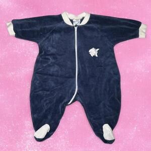 Popcorn Navy Blue Onesie Zip Up